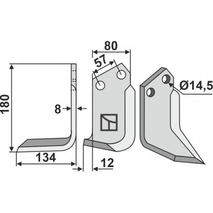 Фрезерный нож, левый