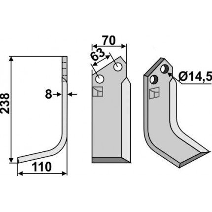 Фрезерный нож, левый