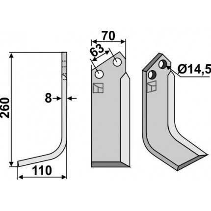 Фрезерный нож, левый