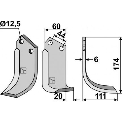 Фрезерный нож, правый