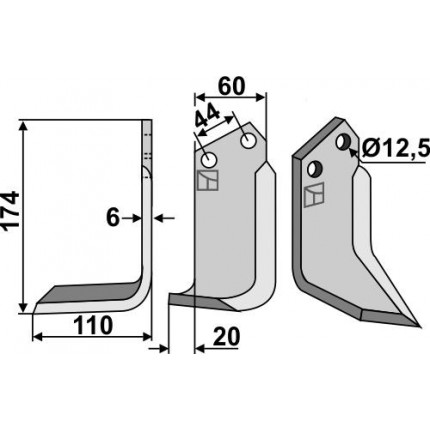 Фрезерный нож, левый
