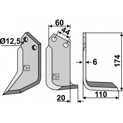 Фрезерный нож, правый