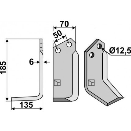Фрезерный нож, левый
