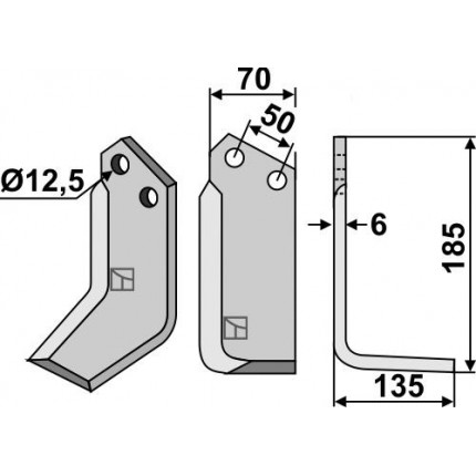 Фрезерный нож, правый