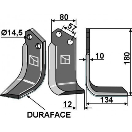 Фрезерный нож DURAFACE, правый