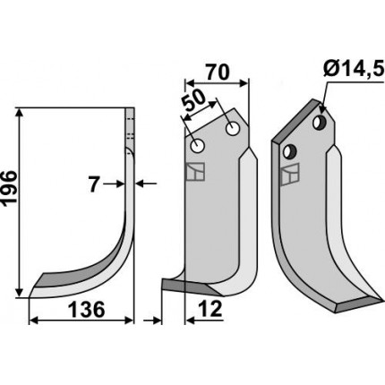 Фрезерный нож, левый