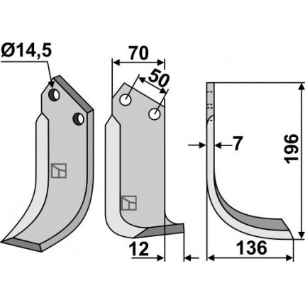 Фрезерный нож, правый