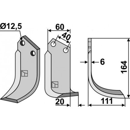Фрезерный нож, правый