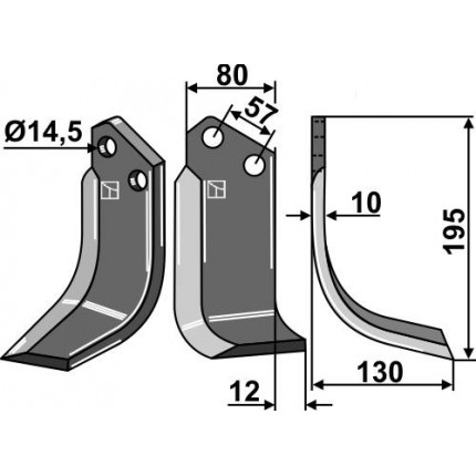 Фрезерный нож, правый