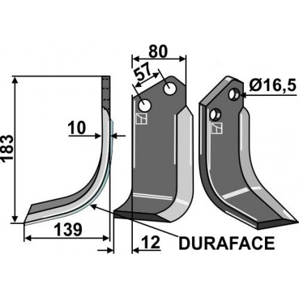 Фрезерный нож Duraface левый