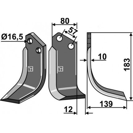 Фрезерный нож, правый
