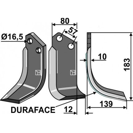 Фрезерный нож Duraface правый