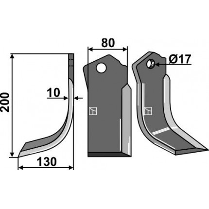 Фрезерный нож левый