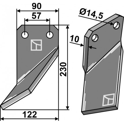 Фрезерный нож, левый