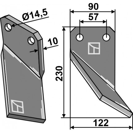 Фрезерный нож, правый