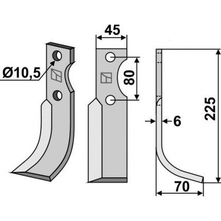 Фрезерный нож, правый