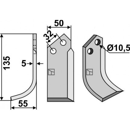 Фрезерный нож, левый