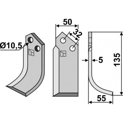 Фрезерный нож, правый
