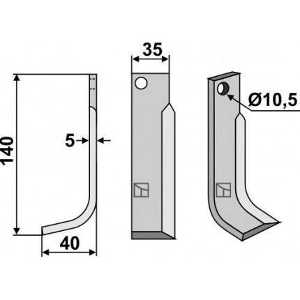 Фрезерный нож, левый