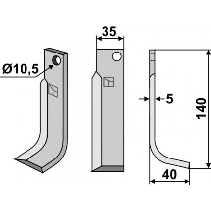 Фрезерный нож, правый