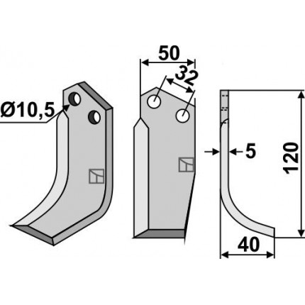 Фрезерный нож, правый