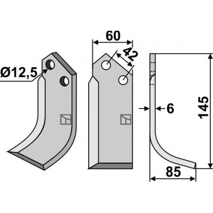 Фрезерный нож, правый