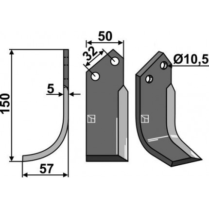 Фрезерный нож, левый