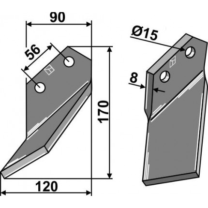 Ротационный зуб, левый