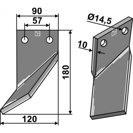 Ротационный зуб, левый