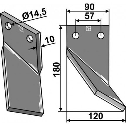 Ротационный зуб, правый