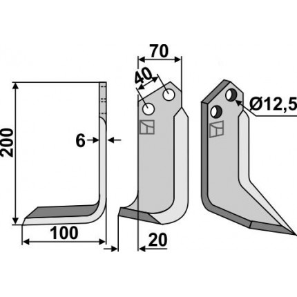 Фрезерный нож, левый