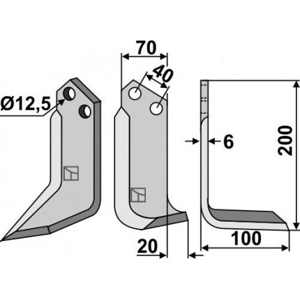 Фрезерный нож, правый