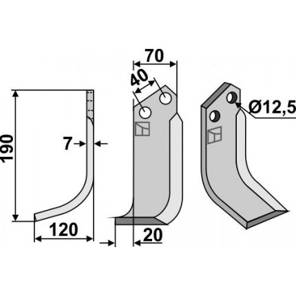 Фрезерный нож, левый