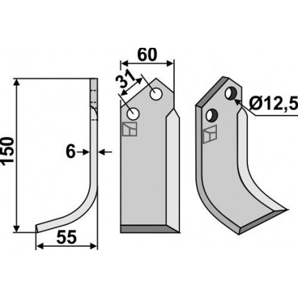 Фрезерный нож, левый