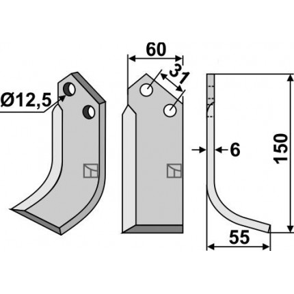 Фрезерный нож, правый