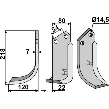 Фрезерный нож, левый