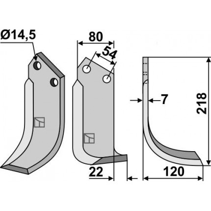 Фрезерный нож, правый