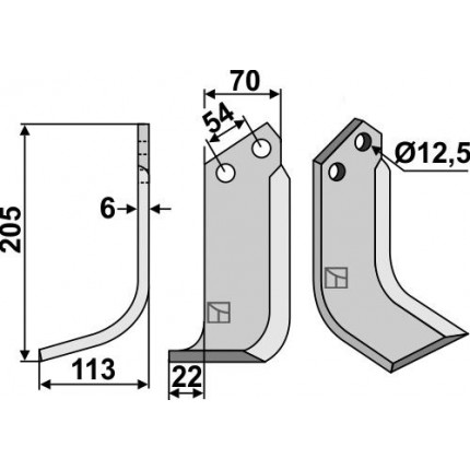 Фрезерный нож, левый