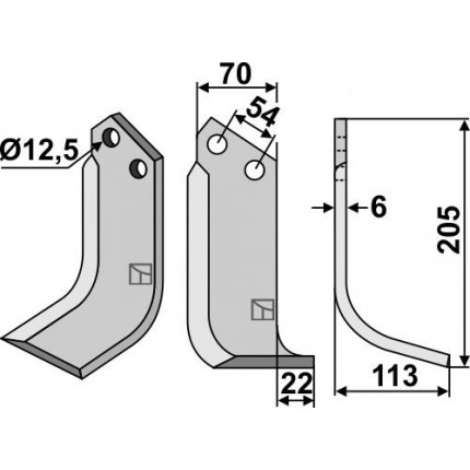 Фрезерный нож, правый