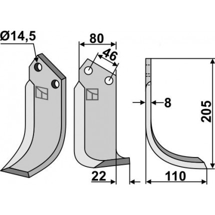 Фрезерный нож, правый