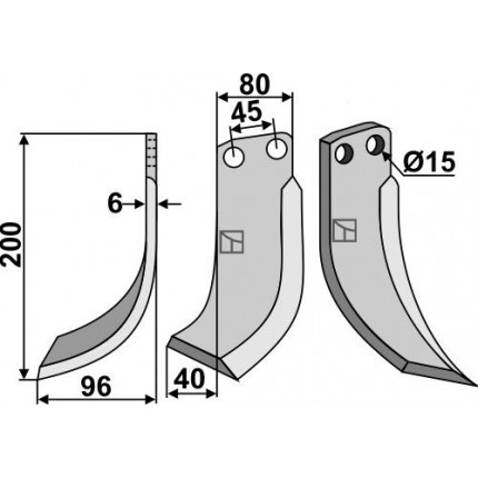 Фрезерный нож, левый