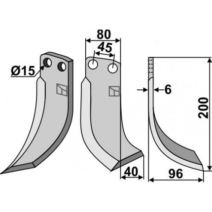 Фрезерный нож, правый