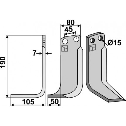 Фрезерный нож, левый
