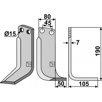 Фрезерный нож, правый