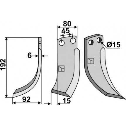 Фрезерный нож, левый
