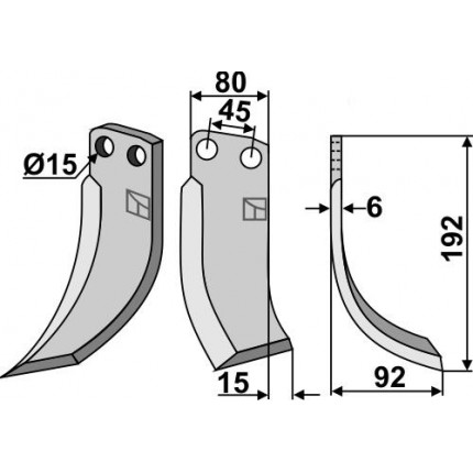 Фрезерный нож, правый