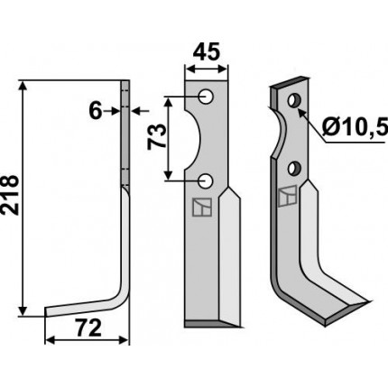 Фрезерный нож, левый