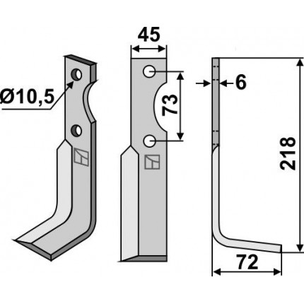 Фрезерный нож, правый