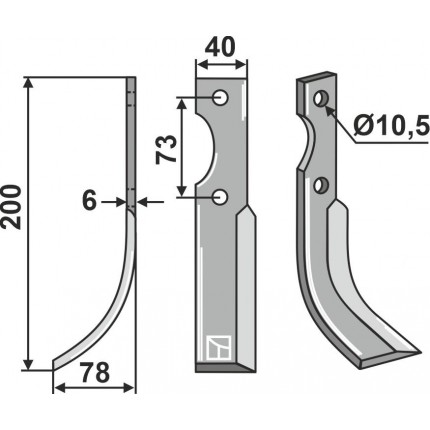 Фрезерный нож, левый