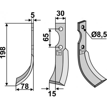 Фрезерный нож, левый